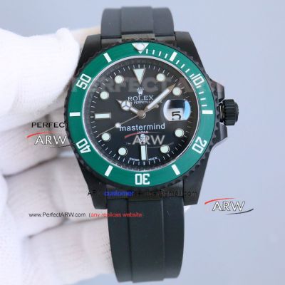 Swiss Replica Rolex Submariner Mastermind Skull Face Green Bezel 3135 Watch Watch